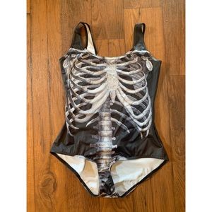 Skeleton bathing suit/ body suit